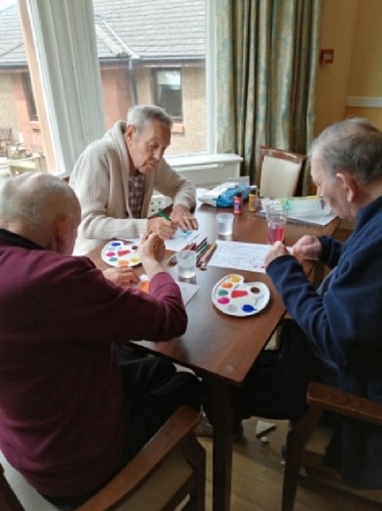 Residents at Mansfield Care Home celebrating Fathers Day